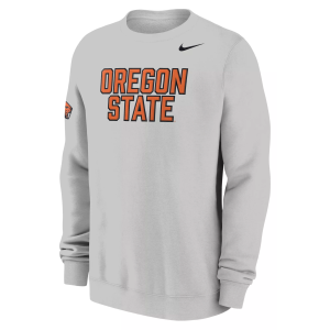 Nike Men's Oregon State Beavers Photon Dust Club Crewneck Sweatshirt, Small, White