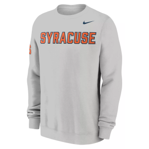 Nike Men's Syracuse Orange Photon Dust Club Crewneck Sweatshirt, Medium, White