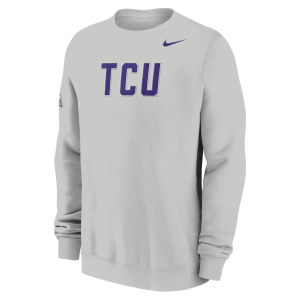 Nike Men's TCU Horned Frogs Photon Dust Club Crewneck Sweatshirt, Medium, White