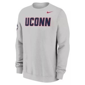 Nike Men's UConn Huskies Photon Dust Club Crewneck Sweatshirt, Large, White
