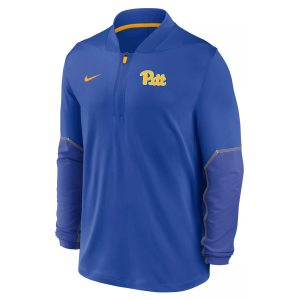 Nike Men's Pitt Panthers Royal Dri-Fit Mid-Weight Coaches 1/2 Zip Jacket, XL, Blue