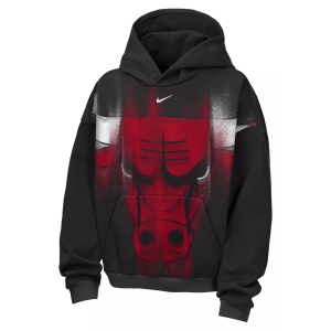 Nike Youth Chicago Bulls Worn With Obsession Standard Issue Therma Fleece Icon Hoodie, Small, Black