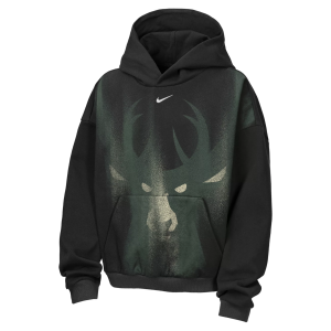 Nike Youth Milwaukee Bucks Worn With Obsession Standard Issue Therma Fleece Icon Hoodie, Small, Black