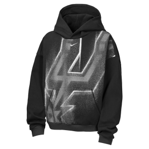 Nike Youth San Antonio Spurs Worn With Obsession Standard Issue Therma Fleece Icon Hoodie, Small, Black