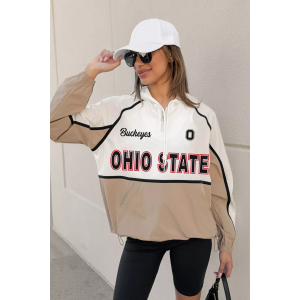 Gameday Couture Women's Ohio State Buckeyes Colorblock Jacket, XL, Tan