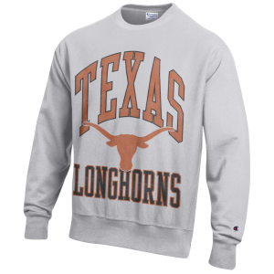 Champion Men's Texas Longhorns Silver Gray Reverse Weave Crewneck Sweatshirt, XL