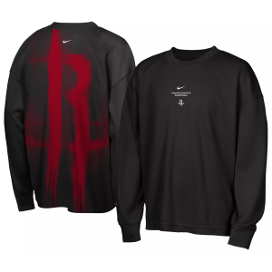 Nike Youth Houston Rockets Worn With Obsession Standard Issue Game Long Sleeve Shirt, Small, Black