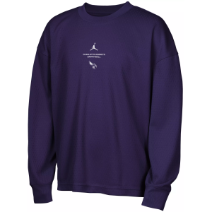 Jordan Youth Charlotte Hornets Worn With Obsession Standard Issue Game Long Sleeve Shirt, Small, Purple