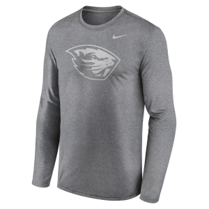 Nike Men's Oregon State Beavers Gray Legend Long Sleeve Shirt, Small