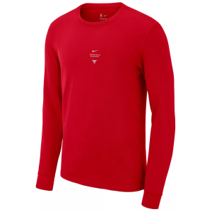 Nike Adult Chicago Bulls Worn With Obsession Standard Issue Practice Long Sleeve Shirt, Men's, Small, Red