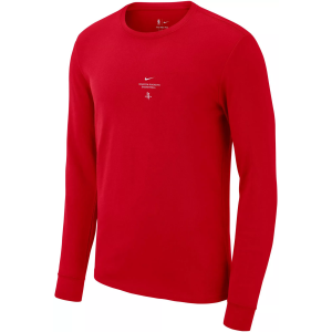 Nike Adult Houston Rockets Worn With Obsession Standard Issue Practice Long Sleeve Shirt, Men's, Small, Red