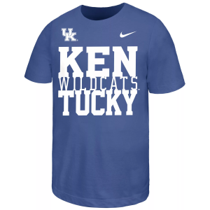 Nike Youth Kentucky Wildcats Royal Stacked Name Drop T-Shirt, Large, Blue