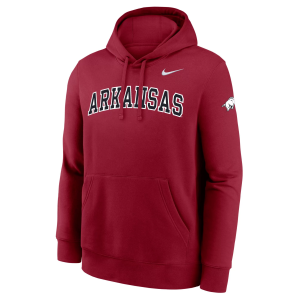 Nike Men's Arkansas Razorbacks Club Fleece Hoodie, Large, Red