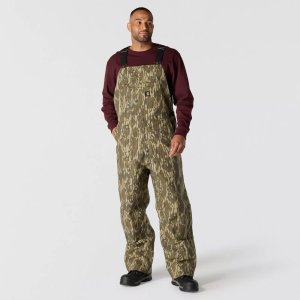 Carhartt Men's Rugged Flex Duck Insulated Camo Bib, Small, Mossy Oak Bottomland Camo