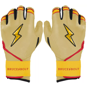 BRUCE BOLT Youth Signature Series Konnor Griffin Long Cuff Batting Gloves, XL, Ivory