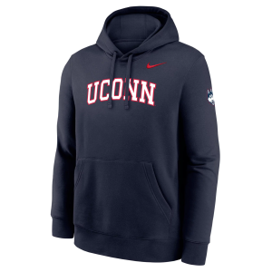 Nike Men's UConn Huskies Club Fleece Hoodie, XXL, Blue