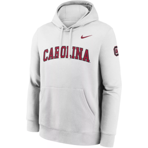 Nike Men's South Carolina Gamecocks Club White Pullover Hoodie, Medium
