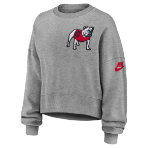 Nike Women's Georgia Bulldogs Phoenix Crewneck Sweatshirt, Small, Gray