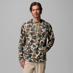 Columbia Men's Texas Longhorns Camo Wild Cast Hoodie, Small, Green