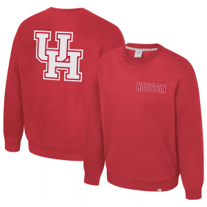 Colosseum Men's Houston Cougars Red Super-Rich Vintage Crewneck Sweatshirt, Small