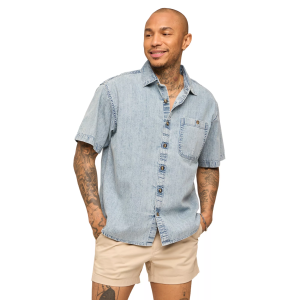 Chubbies Men's Dock Shirt, XL, Dusty Blue