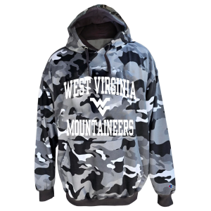 Champion Men's West Virginia Mountaineers Big and Tall Camo Fleece Hoodie, 2XLT, Green