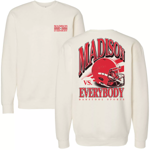 Barstool Sports Barstool Sports Adult Madison vs Everybody Crewneck Sweatshirt, Men's, XL, Tan - $55.00 at DICK'S Sporting Goods