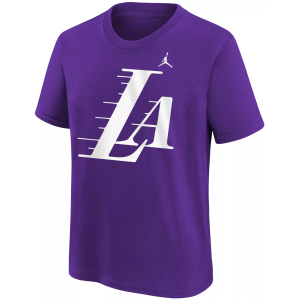 Jordan Youth Los Angeles Lakers Purple Logo T-Shirt, Medium
