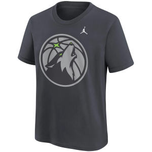 Jordan Youth Minnesota Timberwolves Logo T-Shirt, Small, Gray