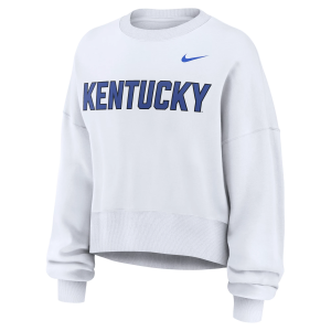Nike Women's Kentucky Wildcats Phoenix Crewneck Sweatshirt, Small, White