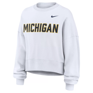 Jordan Nike Women's Michigan Wolverines Phoenix Crewneck Sweatshirt, Small, White - $100.00 at DICK'S Sporting Goods