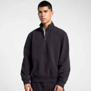 VRST Men's Pinnacle Scuba Washed 1/4 Zip, Medium, Pure Black