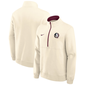 Nike Men's Florida State Seminoles Primetime Legend Half-Zip, Small, Tan