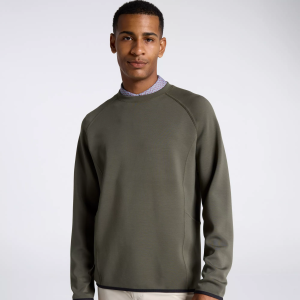 VRST Men's Golf Sandwash Crew, Medium, Olive Green