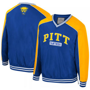 Colosseum Men's Pitt Panthers Coach Jacket, Small, Blue