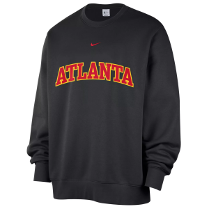 Nike Men's Atlanta Hawks Black Wordmark Club Crewneck Sweatshirt, Small