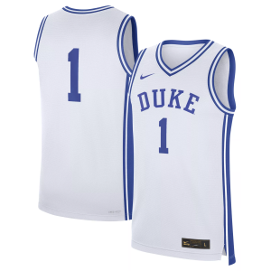 Nike Men's Duke Blue Devils White Replica Basketball Jersey, Medium