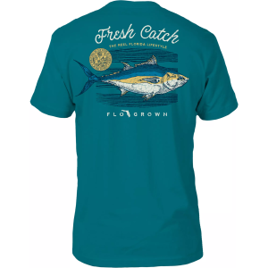 FloGrown Men's Fresh Catch Tuna Tee, Medium, Teal