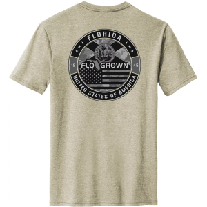 FloGrown Men's US Camo Florida Seal Tee, XXL, Latte