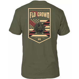 FloGrown Men's State And Flag Patch Tee, XXL, Military Green