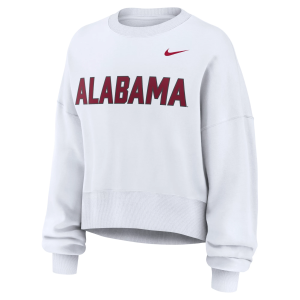 Nike Women's Alabama Crimson Tide Phoenix Crewneck Sweatshirt, Small, White