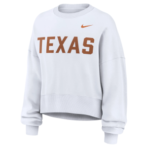 Nike Women's Texas Longhorns Phoenix Crewneck Sweatshirt, Small, White