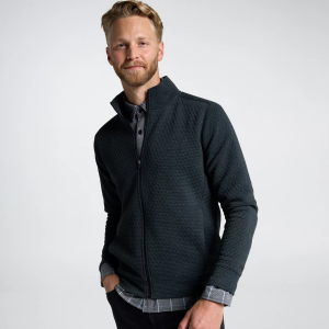 VRST Men's Recharge Lunar Full-Zip Jacket, Large, Pure Black Heather
