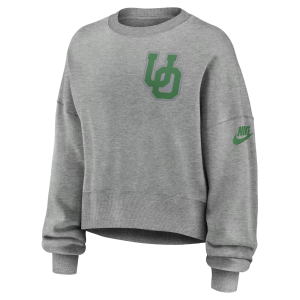 Nike Women's Oregon Ducks Phoenix Crewneck Sweatshirt, Small, Gray