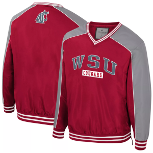 Colosseum Men's Washington State Cougars Coach Jacket, Small, Red