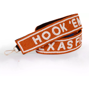 Desden Women's Texas Longhorns Burnt Orange Beaded Bag Strap, No Size