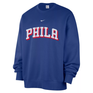 Nike Men's Philadelphia 76ers Blue Wordmark Club Crewneck Sweatshirt, Small