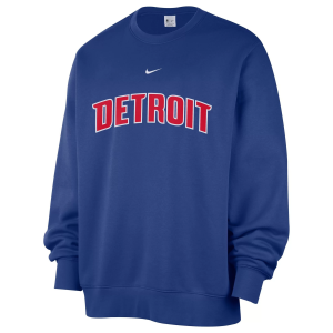 Nike Men's Detroit Pistons Blue Club Crewneck Sweatshirt, Small