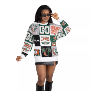 Gameday Couture Gameday Couture Women's Miami Hurricanes All Over Print Crewneck Sweatshirt, Small, White - $69.99 at DICK'S Sporting Goods