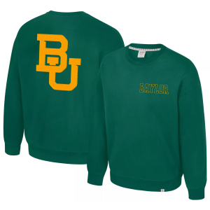 Colosseum Men's Baylor Bears Green Super-Rich Vintage Crewneck Sweatshirt, Medium